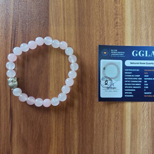 Natural rose quartz bracelet